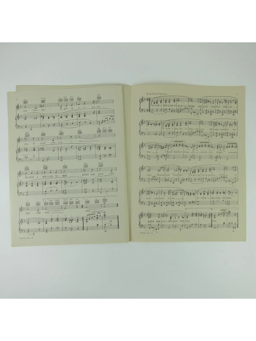Sheet Music I'd Give A Million Tomorrows Arthur Godfrey Vintage 1940